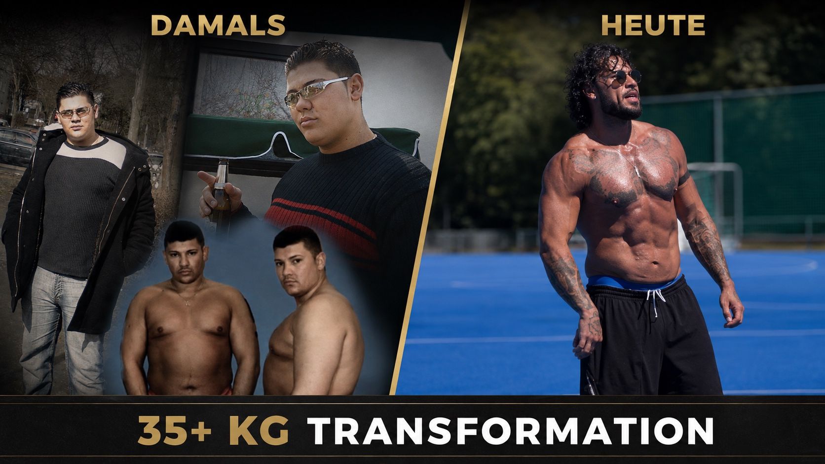 Jürgen Wüst damals und heute: über 35 Kilogramm Transformation